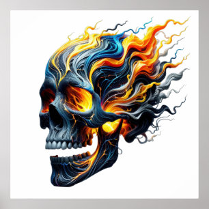Poster Flaming Skull Inferno