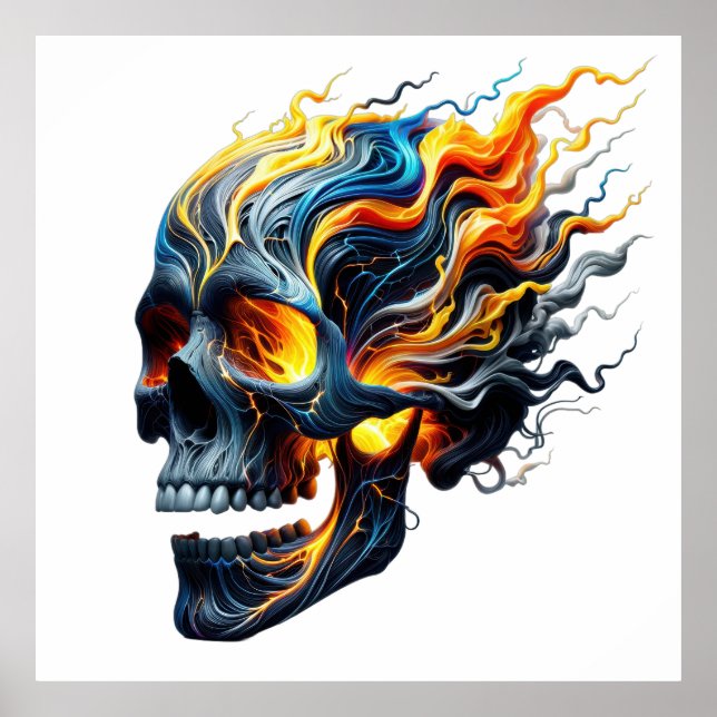 Poster Flaming Skull Inferno (Frente)