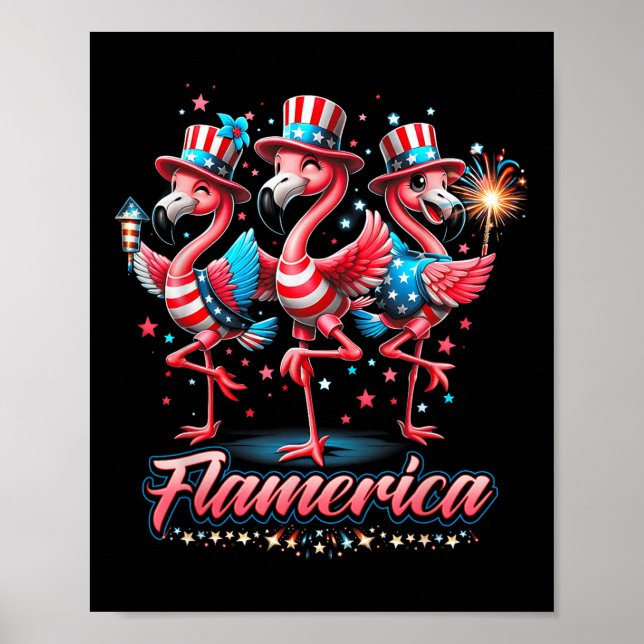 Poster Flamingo 4, Independência Patriótica Dos Eua Fl (Frente)