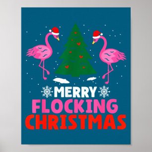 Poster Flamingo Alegre Enxame Natal Festa Natalícia Homen