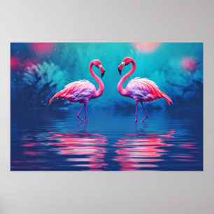 Poster Flamingo Animal Bird Wilderness Colorida