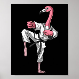 Poster Flamingo Bird Karate Ninja Kickboxing Mães Taekwon