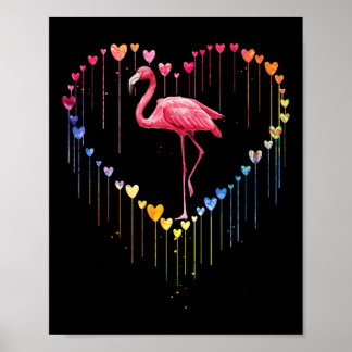 Poster Flamingo Bonito No Amor Cardíaco Por Pet Lovers Va