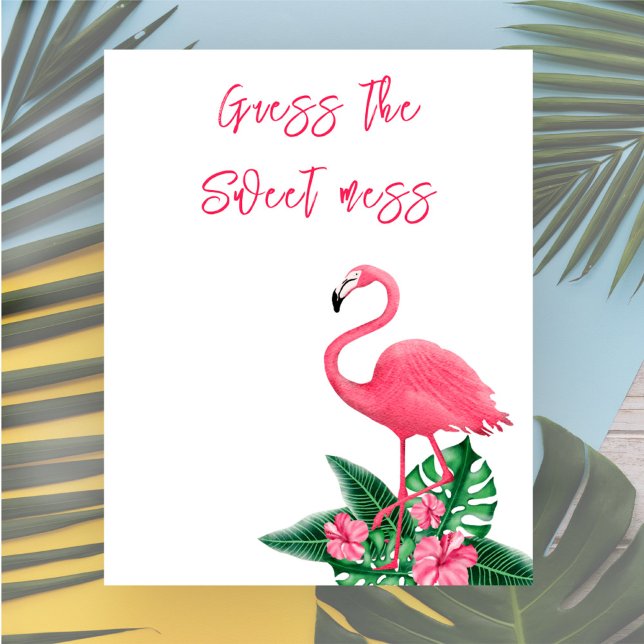 Poster Flamingo chá de fraldas adivinha a doce confusão (Criador carregado)
