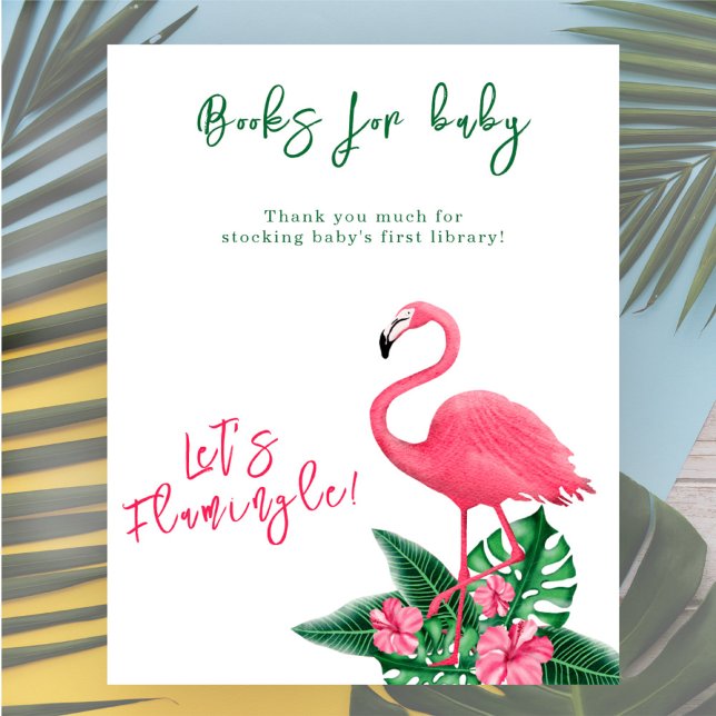 Poster flamingo chá de fraldas Books para bebê (Criador carregado)