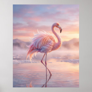 Poster Flamingo de Algodão Doce