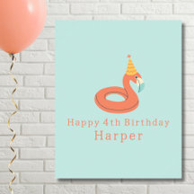 flamingo de verão boia crianças festa de aniversár