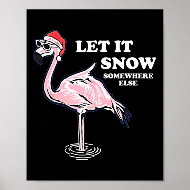 Poster Flamingo Deixou Neve Em Outro Lugar No Natal (Frente)