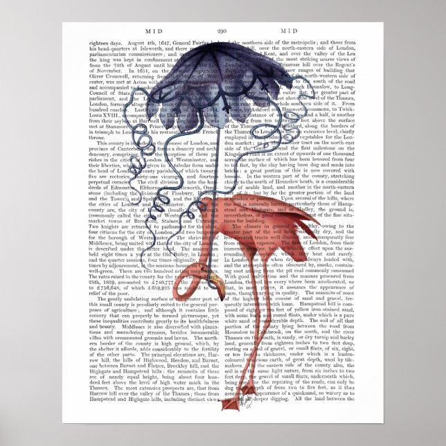 Poster Flamingo e Parasol (Frente)