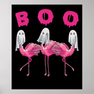 Poster Flamingo Fantasia de Halloween do Ghost Flamingo