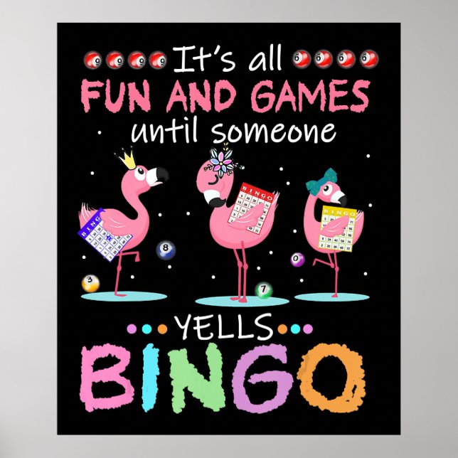 Poster Flamingo | Flaming Bingo Funny (Frente)