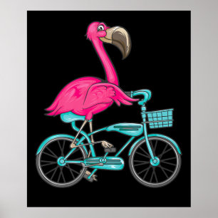 Poster Flamingo   Flamingo A Andar Bicicletas Legal