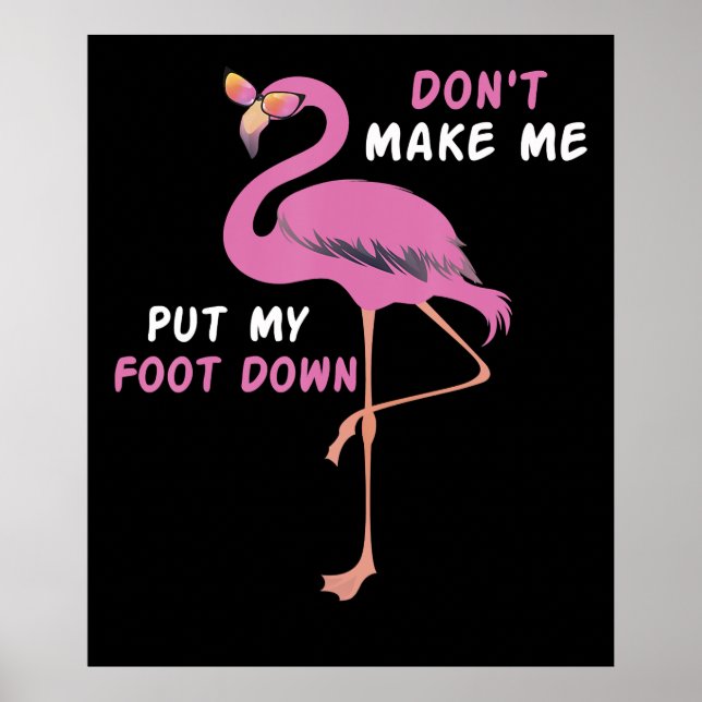 Poster Flamingo | Flamingo Com Óculos Não Me Faça Colocar (Frente)