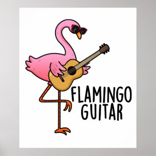 Poster Flamingo Guitar Música Encantada