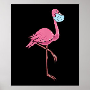 Poster Flamingo   Mulheres Flamingo Na Máscara