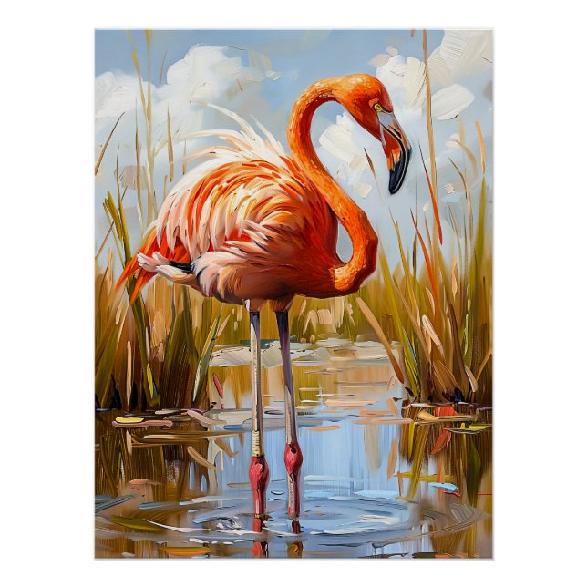 Pôster Flamingo na Natureza (Frente)