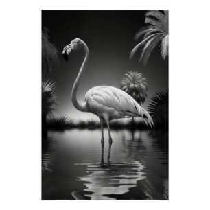 Pôster Flamingo numa Piscina