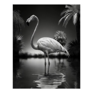 Pôster Flamingo numa Piscina