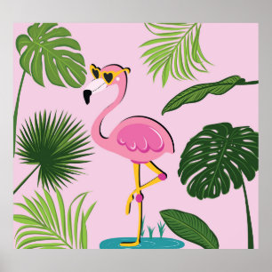 Poster Flamingo Palm Sai Design Tropical