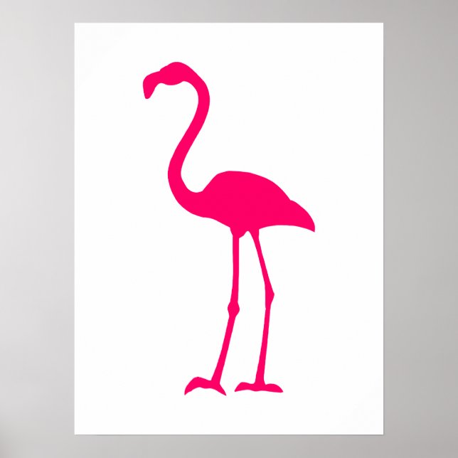 Poster Flamingo Rosa Brilhante (Frente)
