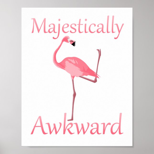 Poster Flamingo Rosa Majesticamente Encantado (Frente)