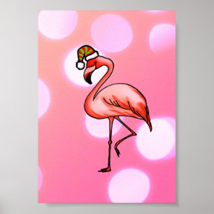 Poster Flamingo Rosa Natal Tropical Feriado