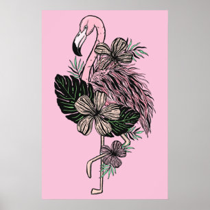Poster Flamingo Rosa Personalizado