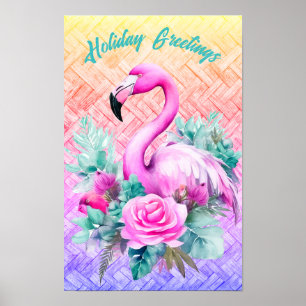 Poster Flamingo Rosa-Rosa-Tropical Personalizado