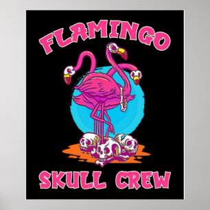Poster Flamingo Skull Crew Halloween   Amantes Flamingo