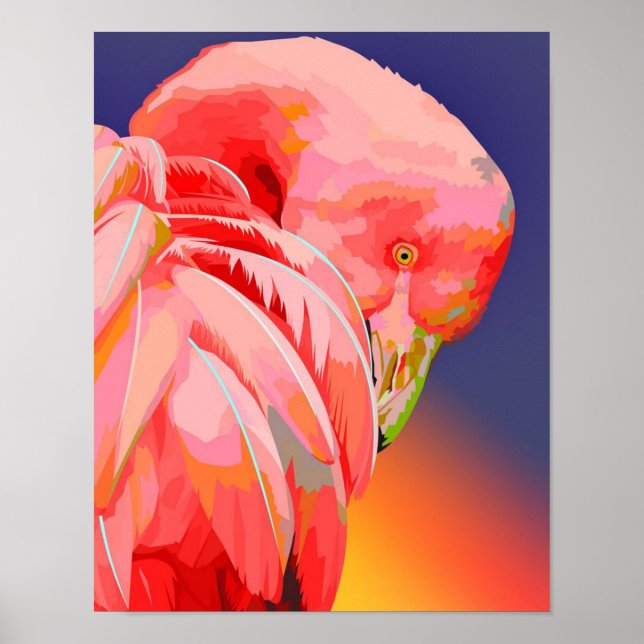 Poster Flamingo sunset (Frente)
