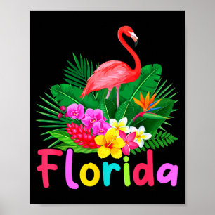 Poster Flamingo tropical da Flórida férias de verão