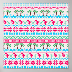 Poster Flamingo Tropical de Natal Útil