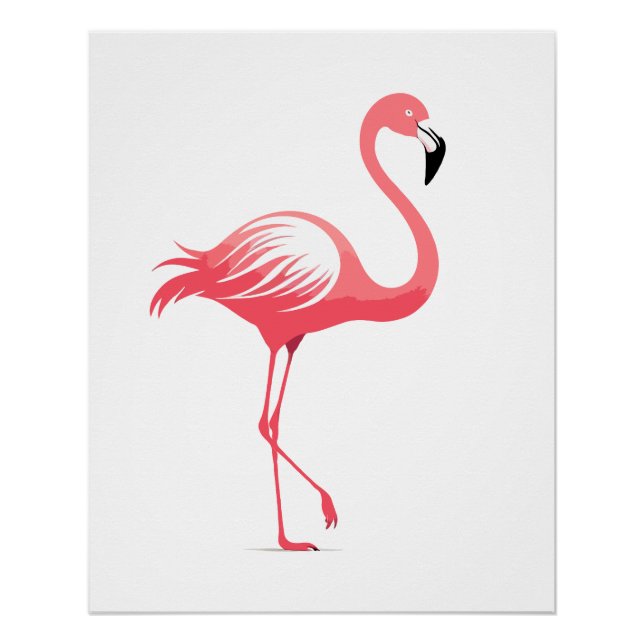 Pôster Flamingo Vetor Art Animal Modern Urban Graphic (Frente)