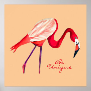 Poster Flamingo watercolor pretty art