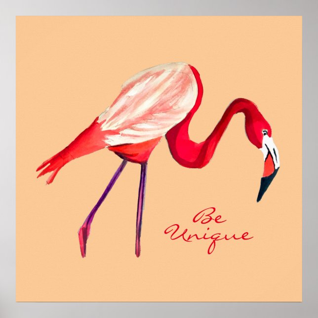 Poster Flamingo watercolor pretty art (Frente)