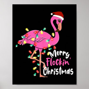Poster Flamingo Xmas de feliz