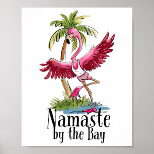 Poster Flamingo Yoga Namaste By The Y Palmeiras Praia Vi