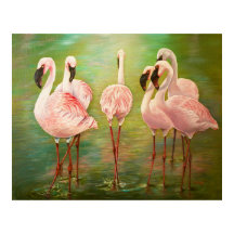 Flamingos menores pintando arte