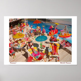Pôster 'Flamingos!' para Impressão/Poster (sem borda)