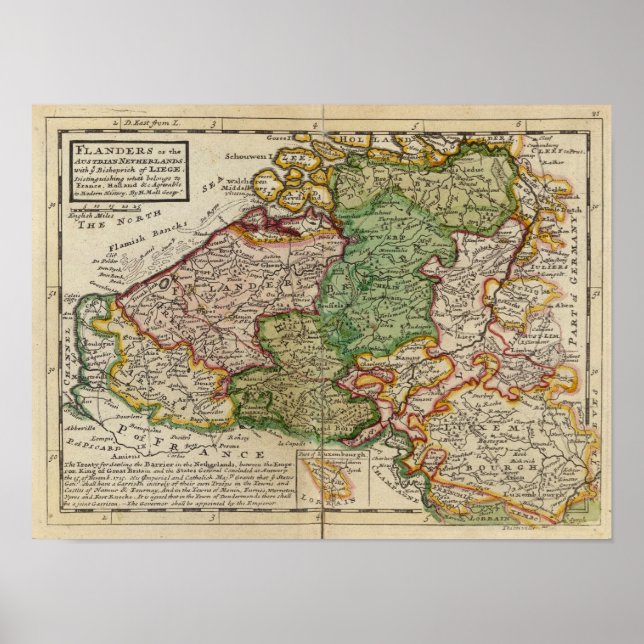 Pôster Flandres ou Países Baixos austríacos (Frente)