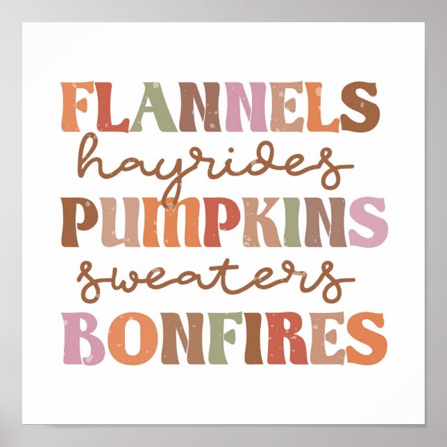 Poster Flannels Pumpkins Bonfire (Frente)