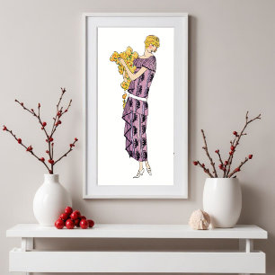 Poster Flapper com flor,