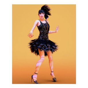Pôster Flapper Dancing Vintage