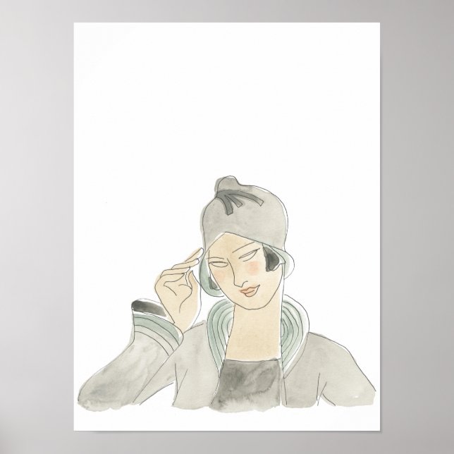 Poster Flapper Fashion Sketch (Frente)