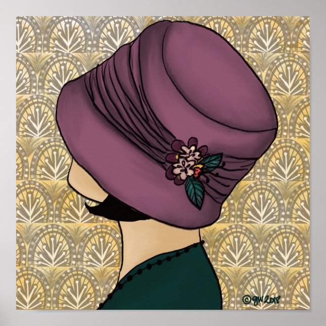 Poster Flapper num chapéu (Frente)