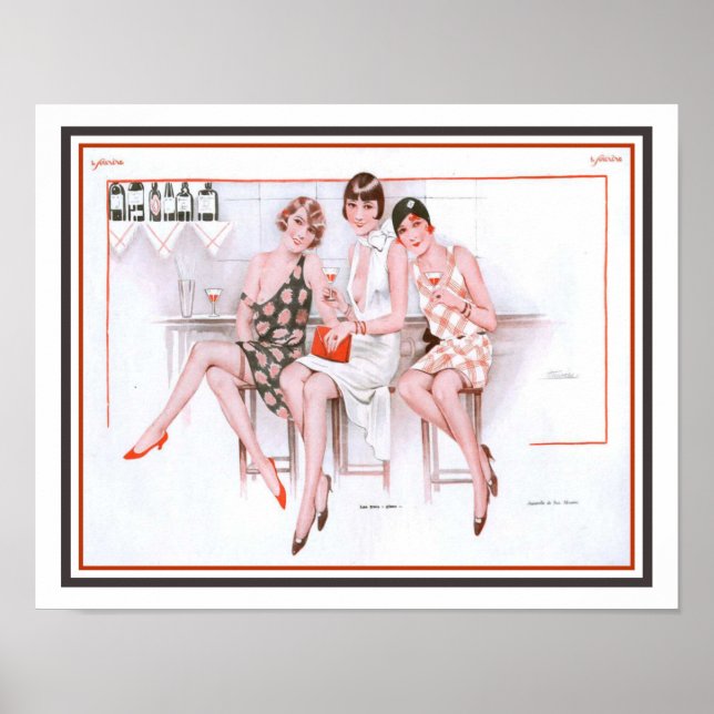 Poster Flappers Francesas do Le Sourire 1920 (Frente)