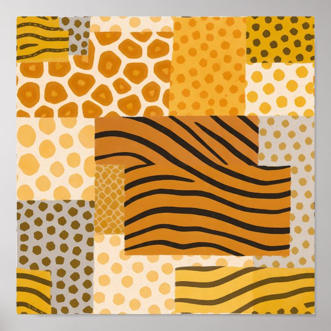 Poster Flat Color Safari Print Composite Tapestry (Frente)