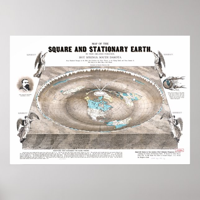 Poster Flat Earth Map (Frente)