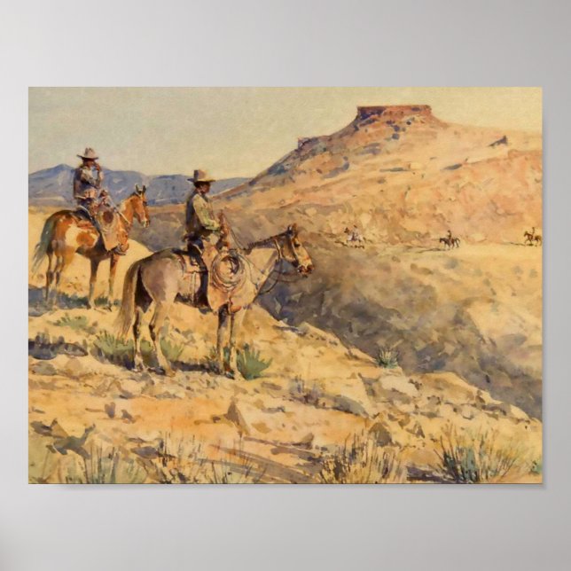 Poster Flat-Top Riders por Edward Borein (Frente)