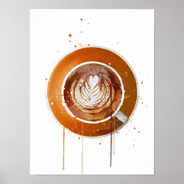 Poster Flat White Laranja (Frente)